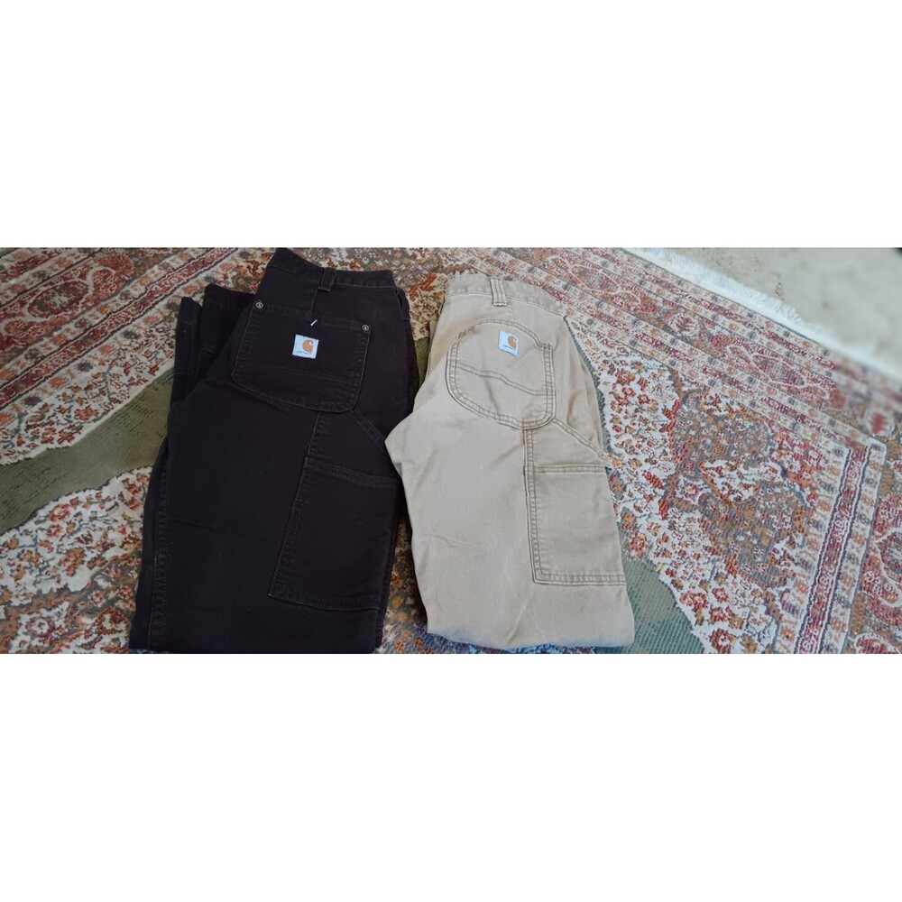 Women's Size 2 Short Carhartt Original Fit Carpenter Pants Set of 2 Brown
